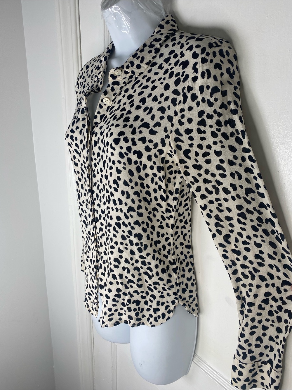 Reformation Cream and Black Leopard-Print Button Down Shirt - Picture 4 of 8